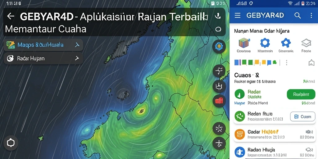 Antarmuka GEBYAR4D yang informatif dengan fungsi Radar Hujan.