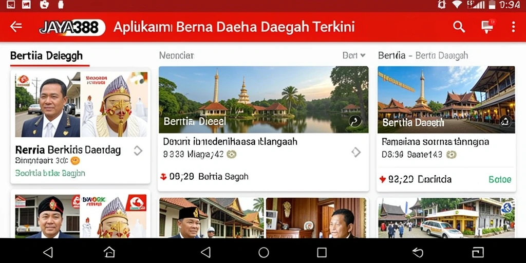 Tampilan antarmuka JAYA388 yang menampilkan berita daerah.