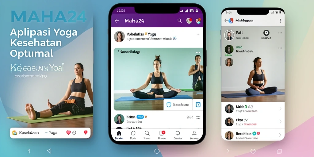 Antarmuka pengguna MAHA24 yang intuitif dan menarik untuk latihan Yoga.