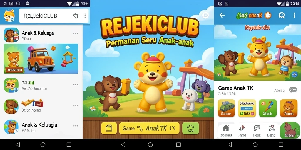 Antarmuka interaktif dan menarik dari aplikasi Game Anak TK.