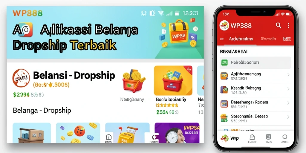 Screenshot utama WP888 yang menampilkan antarmuka aplikasi Dropship yang user-friendly.