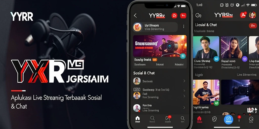 Tampilan antarmuka pengguna YYRR yang sederhana dan interaktif untuk Live Streaming.